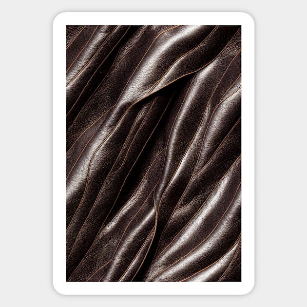 Black Imitation leather, natural and ecological leather print #4 Sticker by Endless-Designs